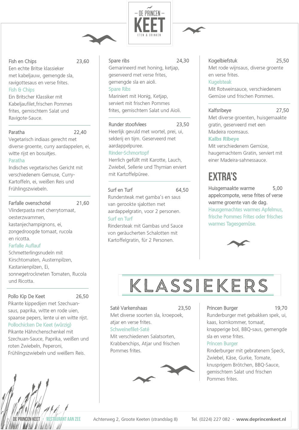 Lunchkaart De Princenkeet