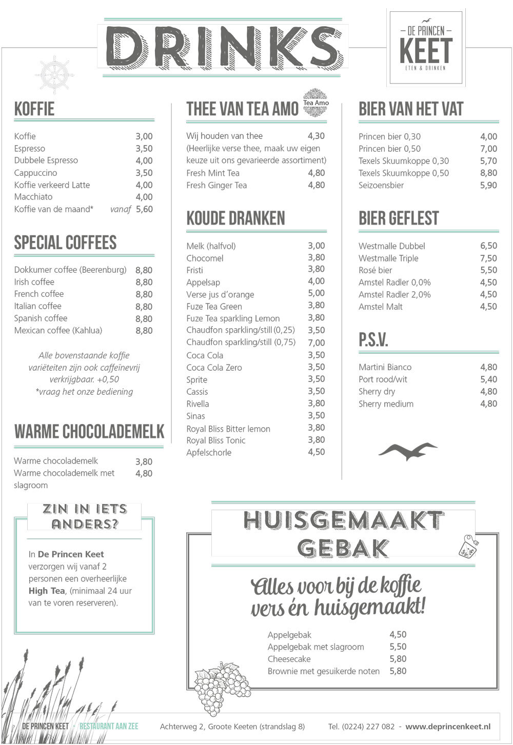 Drankenkaart de Princenkeet